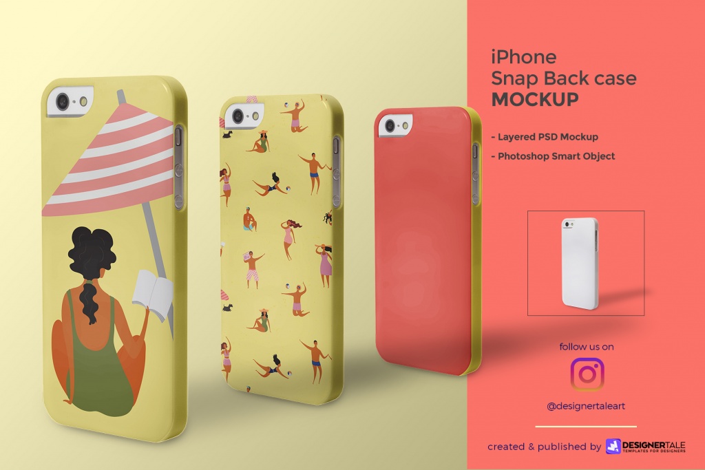 iPhone Snap Back case Mockup - Designertale